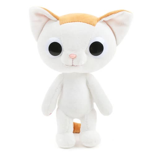 white cute cat plush toy